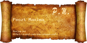 Peszt Maxima névjegykártya